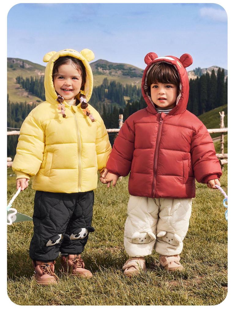 Kaka Panda Kids' Winter Cotton Coat - Warm Padded Jacket for Boys & Girls