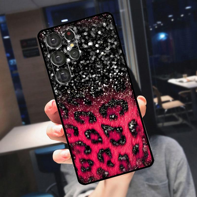 Leopard Print Cover For Samsung Galaxy S23 S24 S25 Ultra S21 S22 S20 S9 S10 Plus S21 FE S24 FE Phone Case