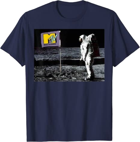MTV Beach Island Flamingo Logo Vintage Graphic TShirt MTV Sunset Shape Boombox Checker Design Tee Top Unisex on The Moon Outfits
