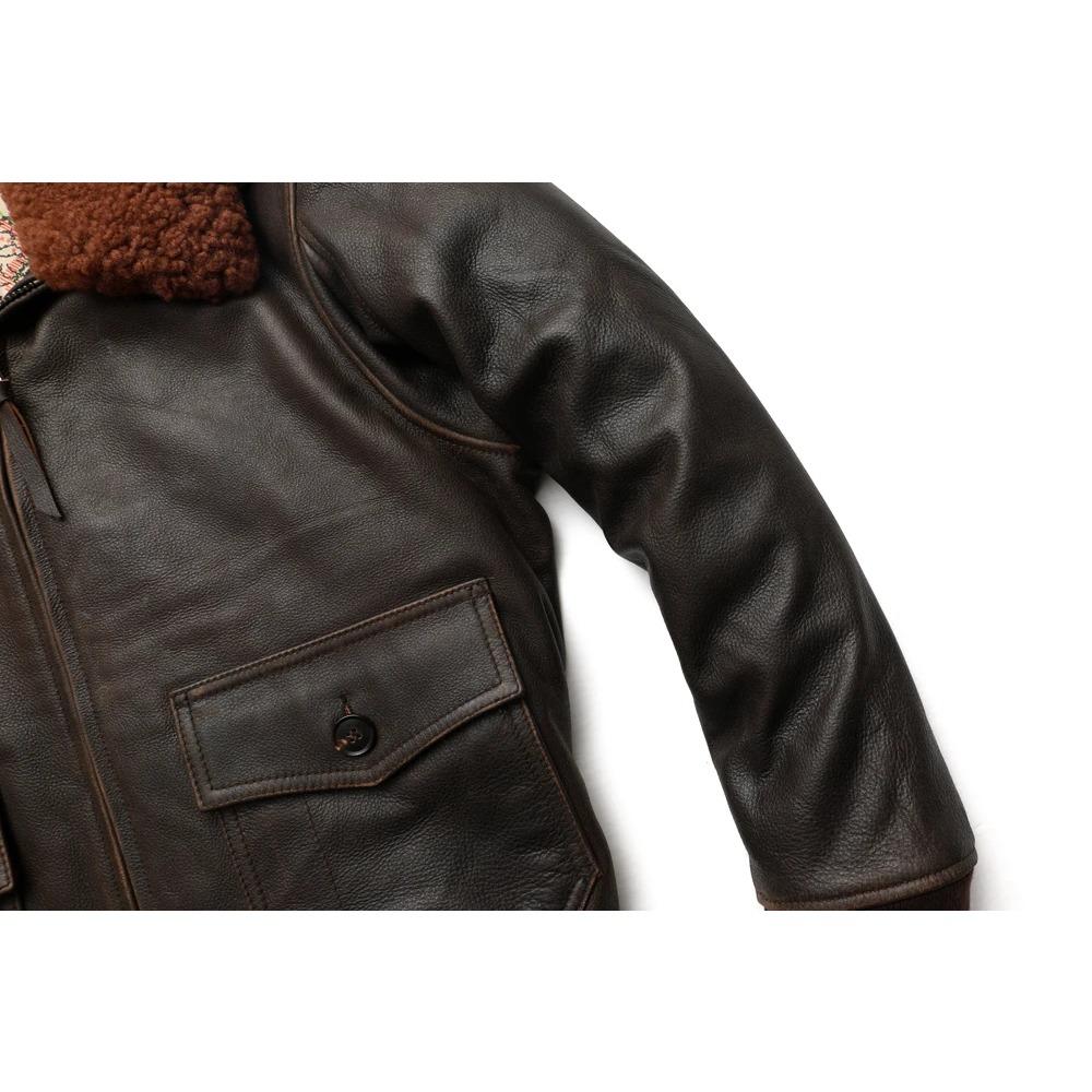 Super Flight Jacket Quilted Men Leather Jacket Soft Genuine Cowhide Natural Fur Collar M430