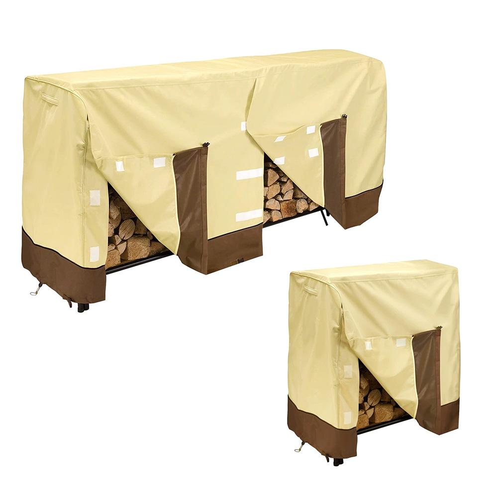 210D Oxford Cloth Firewood Shed Cover with Water Resistant Coating and Ventilation Holes Suitable for Outdoor Use
