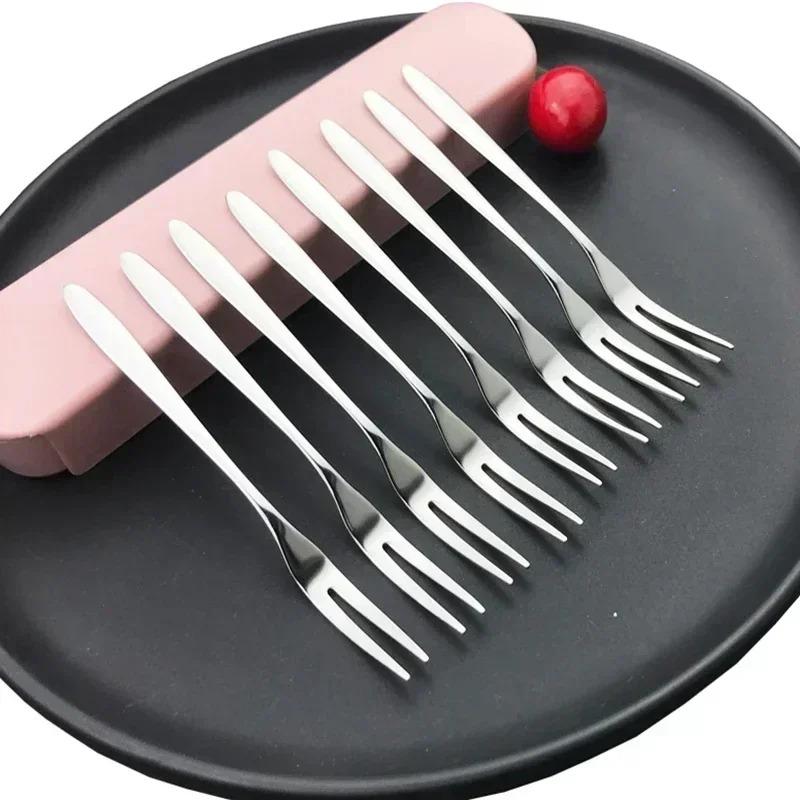 Forchetta per Frutta da 13 cm Acciaio Inossidabile Due Denti Forchette per Snack Torta Dessert Stoviglie per la Casa Posate da Mensa Forchetta per Frutta Accessorio da Cucina
