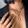 17 km Stylové Stylové Asymetrické Zámek Náhrdelníky Twist Zlatá Barva Tón Barvy Robustní Tlustý Dámský Zámek Choker Řetěz Náhrdelníky Sběr Sběr
