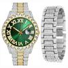 Wasserdichte Iced Out Uhr Kalenderfunktion Herrenuhr Luxus Quarz Armbanduhr Schmuckuhr
