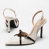 Fashion High Quality Pointed Toe Narrow Band Heeled Sandals Elegant Cross Buckle Shallow Brand Slide Sandals Fashion Banquet Dress Shoes