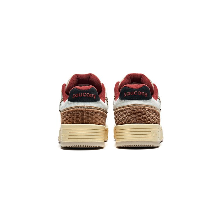 Saucony Cny Retro Lace-Up Leather Non-Slip Wear-Resistant Breathable Low-Top Running Shoes Unisex Running Shoes Beige Brown S79045-11