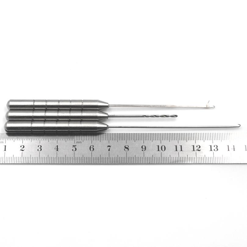 MNFT 1Set with 3pcs Stainless Steel Fishing Rigging Bait Drill&Needle Combo Set Strong and Easy to Use Carp Fishing Tackle Tools