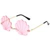 Popular Rimless Shell Sunglasses for Parties and Music Festivals with Bright Color Great for Fashionable Women Wear