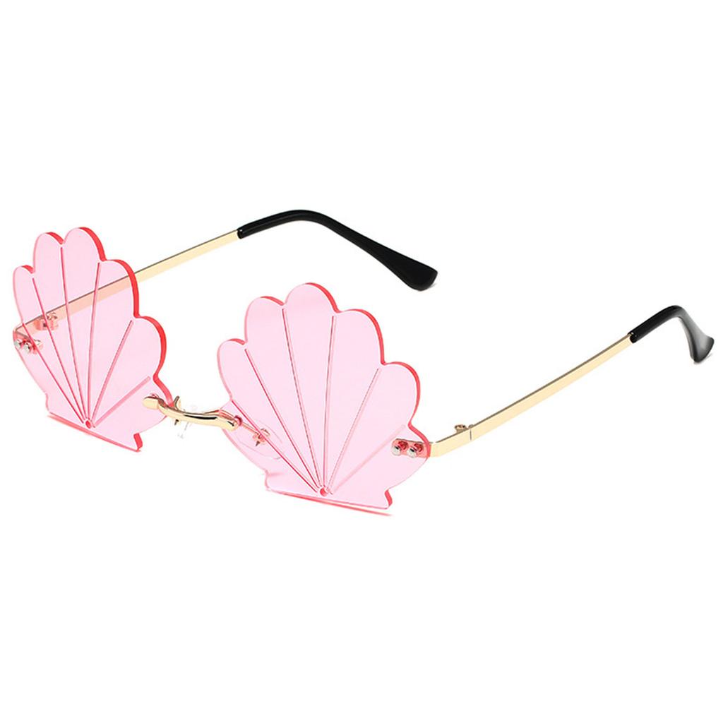 Popular Rimless Shell Sunglasses for Parties and Music Festivals with Bright Color Great for Fashionable Women Wear