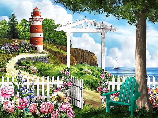 Diamond Painting Lighthouse Craft Kit 5D DIY Diamond Embroidery Garden Landscape Full Round Drill Home Decor