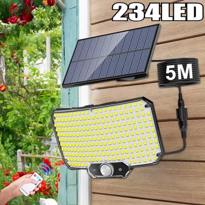3 režimy 234LED solární světla Venkovní světlo s pohybovým senzorem Jasná záplavová lampa IP65 Vodotěsné zabezpečení Vnější solární světla