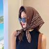 Sciarpa Donna Quadrata Hijab Copricapo Bandana Fazzoletto Foulard di Seta Donna Stampa Avvolgimenti Antivento Turbante Semplice Abbigliamento per Festival
