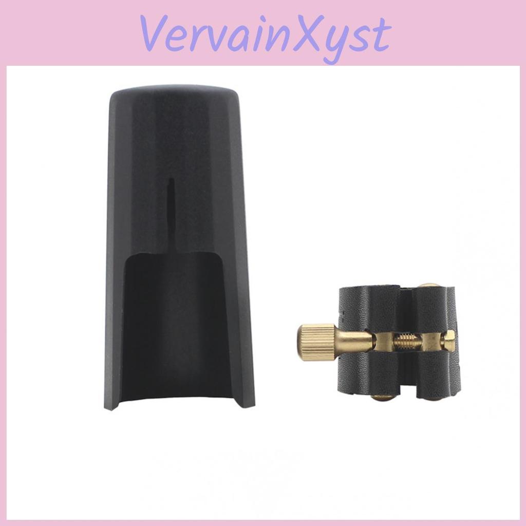 Saxophone Plastic Black Universal Professional Mouthpiece Cap Pu Leather Ligature Clip For Alto Tenor Soprano Saxophone Prevent Chipping And Breaking
