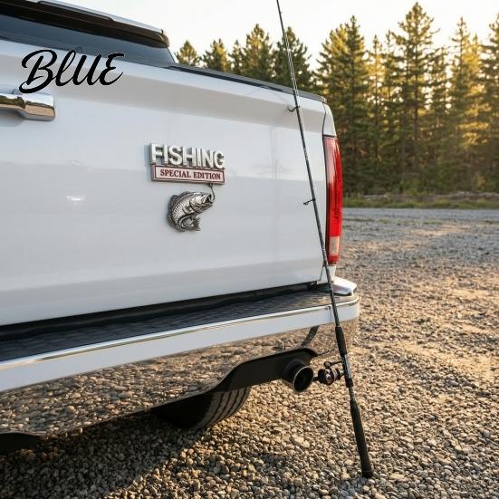 Fishing Theme Vehicle Badge Special Edition Car Emblem Bass for Vehicle Waterproof Sticker Aluminum Metal Fish Hook Decal Truck SUV Fisherman Gift