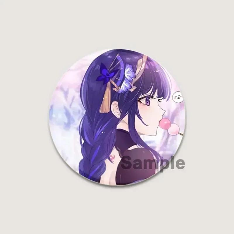 

32/44/58 мм 58 мм Genshin Impact Game Аніме Емаль Pin Персонаж мультфільму Raiden Shogun Брошка Нагрудні значки Рюкзак Сумка Ювелірні аксесуари 32mm