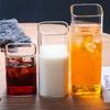 Fyrkantig Enkel Glasmugg Transparent Kall Dryck Stor Kapacitet Mjölk Juice Te Dryck Vatten Moussekupor Vinglas Öl Kaffemugg