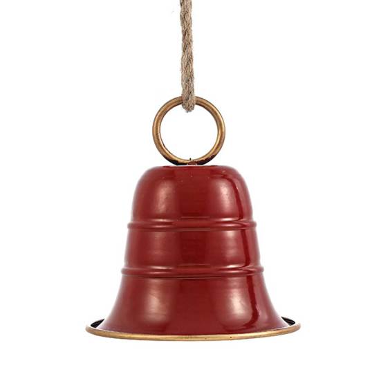 Yousheng Rustic Metal Christmas Bell Large Red Green Golden Jingle Bell Christmas Tree Hanging Decor Vintage Handmade Wind Chime for Tree Wreath Door