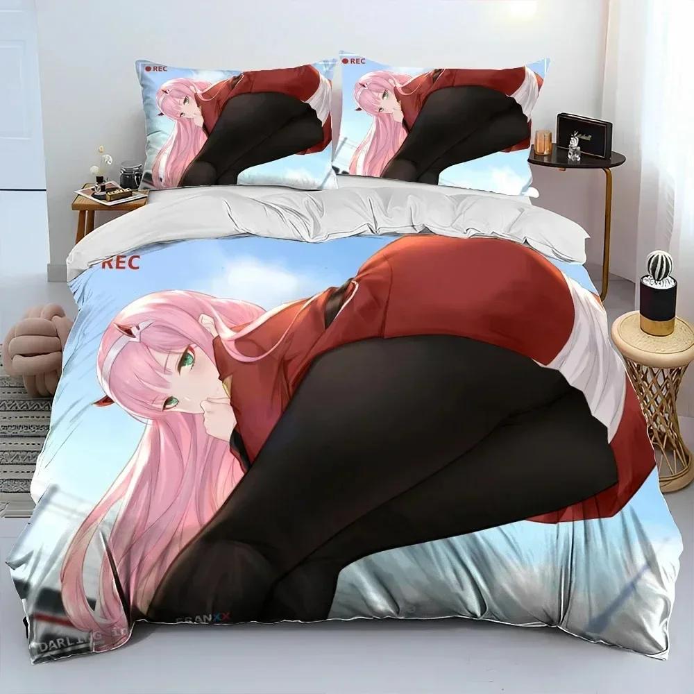 Comforter 3D Zero Two Darling In The Franxx Anime Comforter Bedding Set Bed Set Queen Size Bedding Set