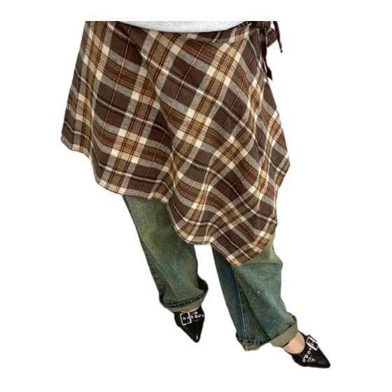 [Wego] Check Wrap Skirt Women s