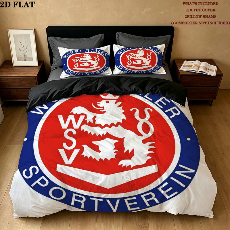 Wuppertaler Sv Bettwäsche Steppdecke Set Bettbezug Kissenbezug Heimdekoration Geburtstagsgeschenk (1 Bettbezug + 2 Kissenbezüge, ohne Füllung)