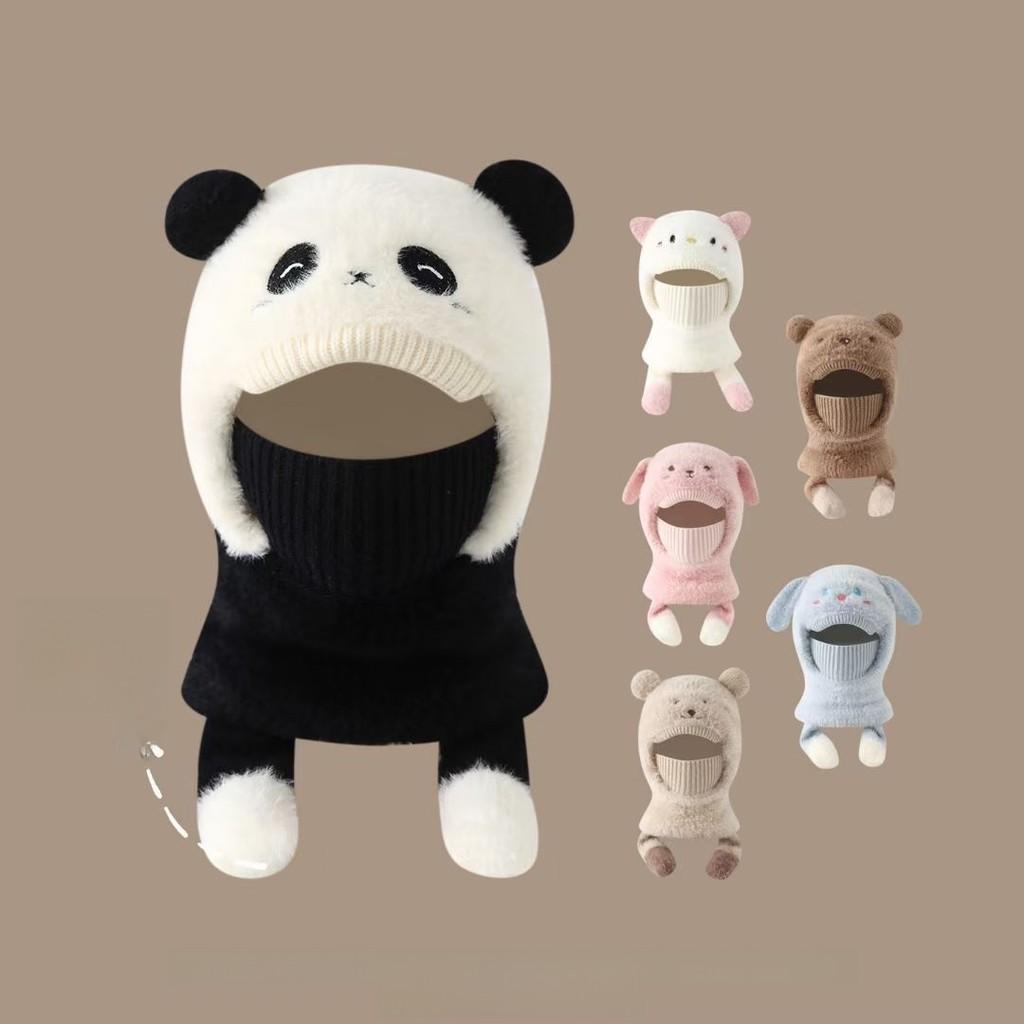 Kids Winter Beanie With Thick Fleece And Integrated Face Mask For Boys And Girls