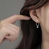 New Punk Zircon Imitation Pearl Drop Earring Korean Pin Shaped Dangle Earrings For Women Classic Charm Jewelry Gifts