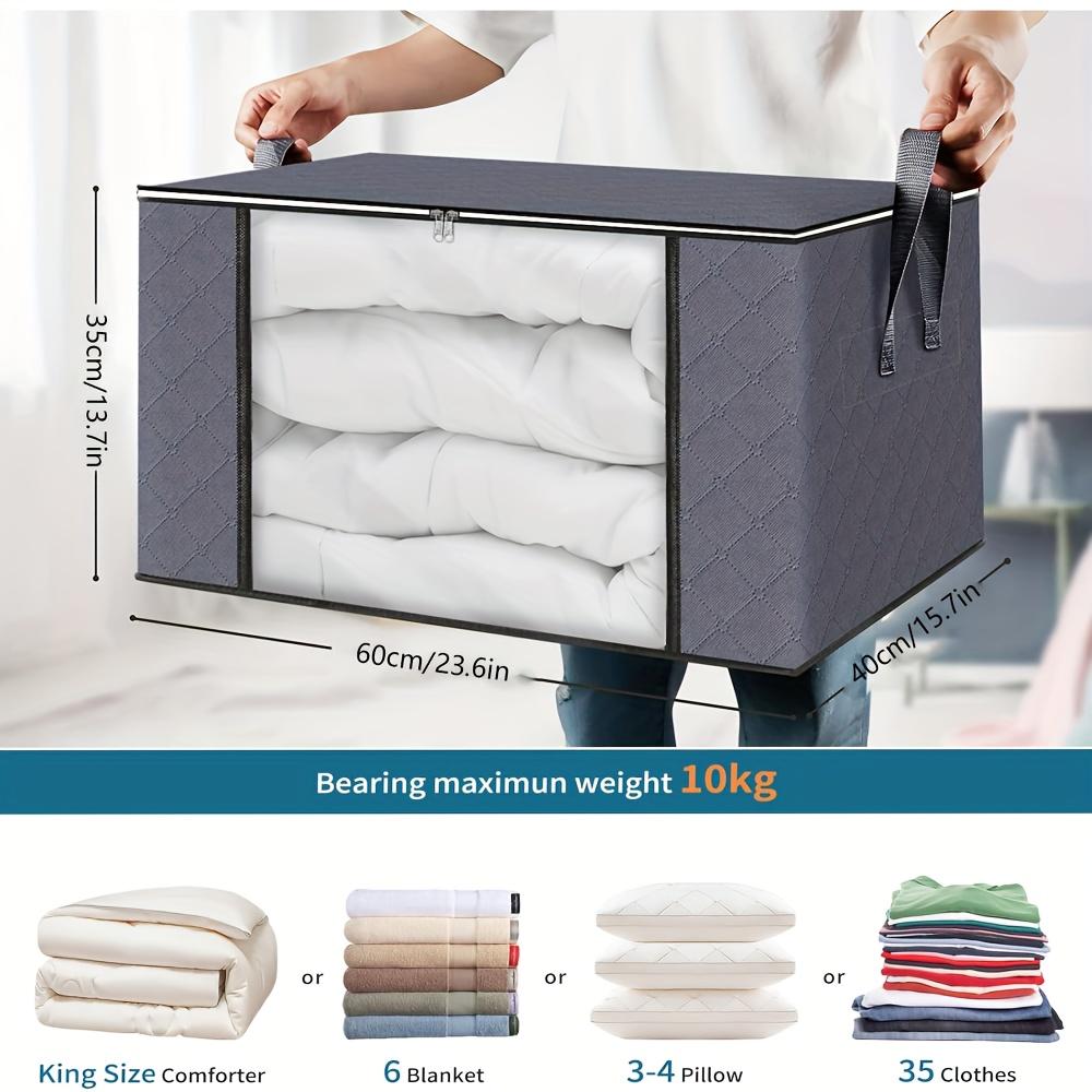 2/4/6 Pack Storage Bags with Handles, Clothing Protection Bags For Bedding, Quilts, Clothing, And Various Other Storage Needs.