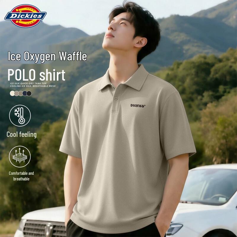 

Dickies Men s Waffle Texture Polo Shirt XL