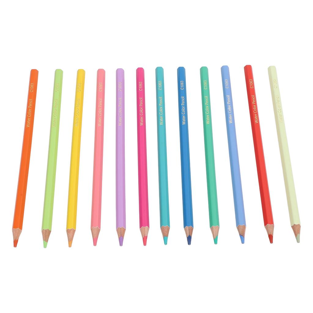 12 Color Pencil Set Hex Anti Slip Wooden Handle Vibrant Vivid Colors Pencil Set for Writing Calligra