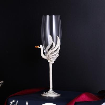Verre à Champagne Créatif en Émail et Cristal, Ensemble de Verres à Vin, Coupe à Vin Ménagère, Verre à Vin Pétillant Cadeau, Set à Vin