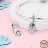 Spring copper Gem Butterfly Flower Pendant Suitable Compatible With Pandora Authentic Bracelets Diy Small Fresh Jewellery