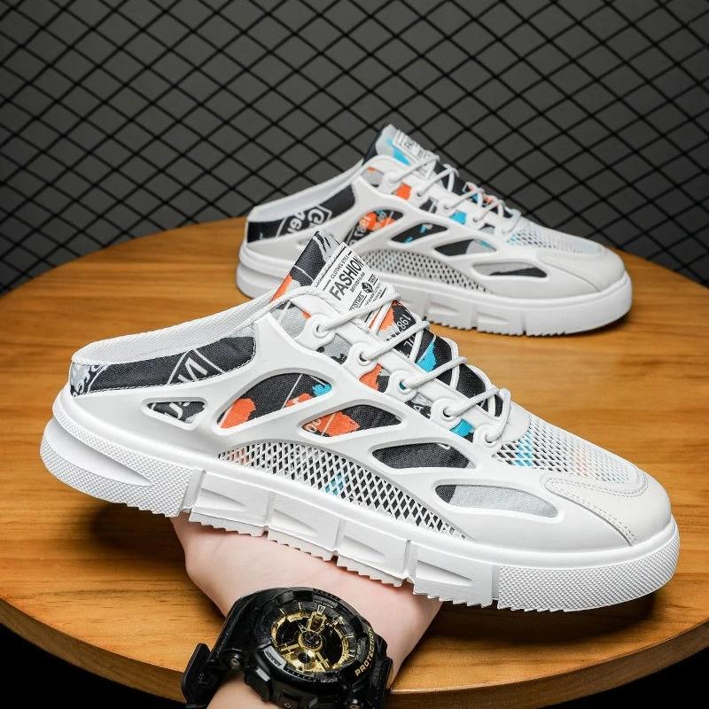 

Модные мужские тапочки, плоские, полупляжные мюли, мужская обувь, стиль 2025, дешевая обувь, ликвидация, летняя распродажа, элегантные оригинальные резиновые забавные слайды 44