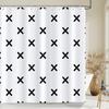 Black And White Modern Simple Shower Curtain Home Bathroom Decoration Printing Polyester Fabric Bath Curtains With Hooks