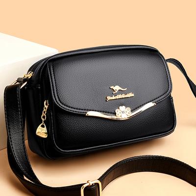 2025 New Small Square Bag Women's Bag Soft Leather Texture Korean Version Trendy Fashion Simple Women's Shoulder Crossbody Handbag