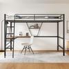 Cama Loft Forte Capacidade de Carga Crianças com Estante em L Escada de Bunk Estrutura de Metal Móveis Domésticos