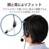 ELECOM Single Headset Ear with Mute Volume Flexible Black HS-HP01MTBK (Left Only), Microphone, 4-Pole 3.5mm Connection, Function, Adjustment, Arm,