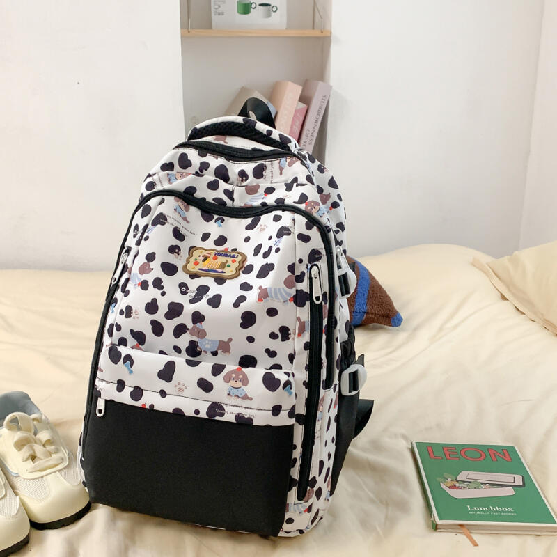 Leopard Print Junior High School Student Schoolbag Women's Backpack Lightweight Backpack