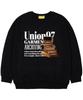 UNION GARMENTS [Fleece-Lined] 97 Radio Oversized Sweatshirt Black