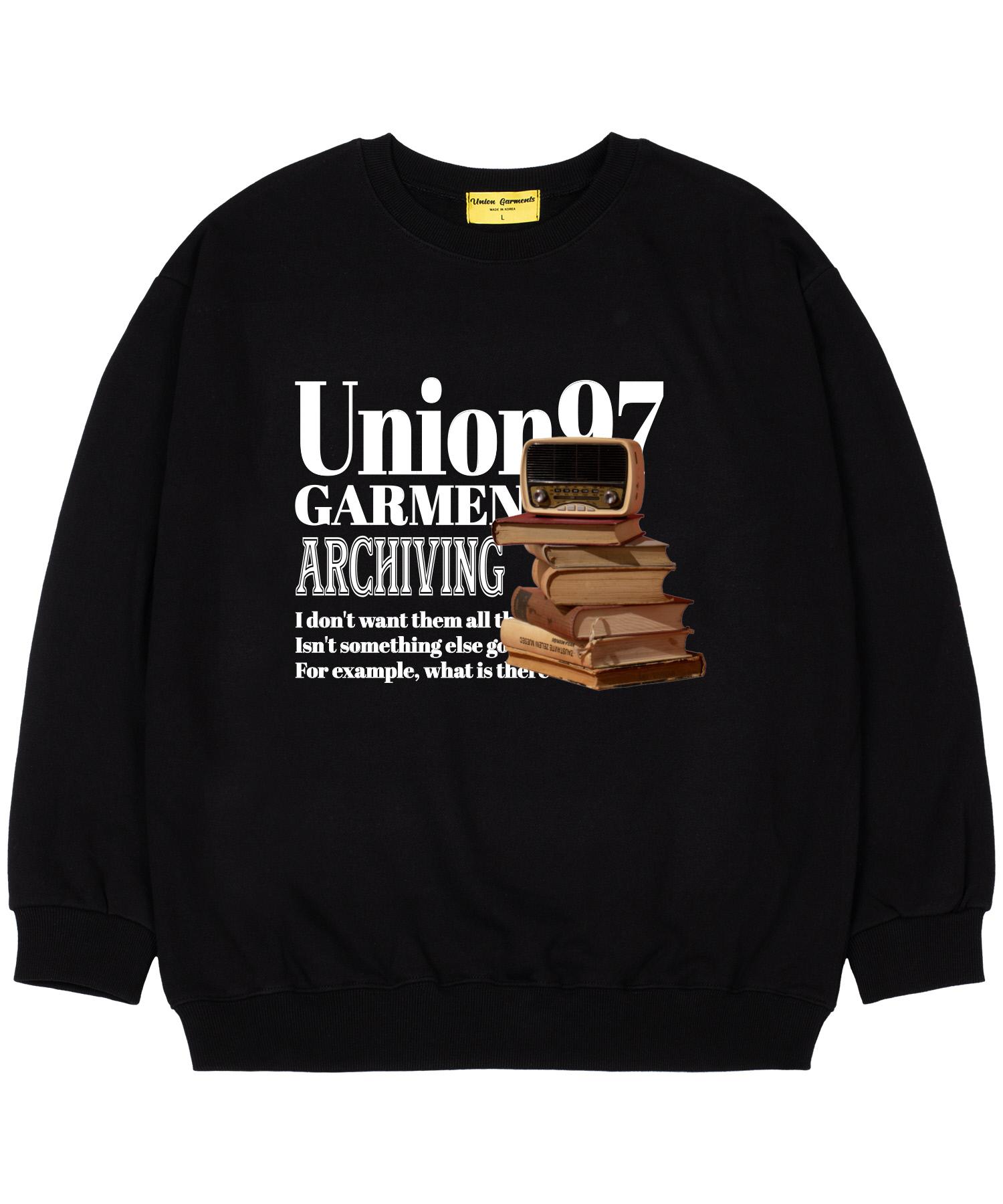 Union Garments [С флисовой подкладкой] 97 Радио Оверсайз Толстовка Черная Xl