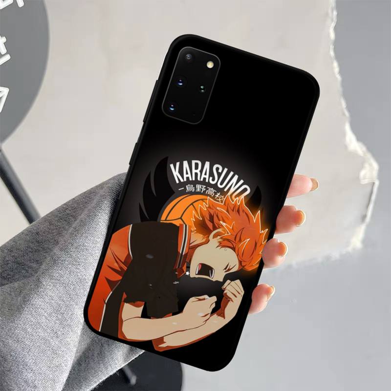 Anime Schwarz Haikyuu Volleyball Telefon Fall für Samsung S21 S10 Lite S20 Ultra S9 S8 Plus S7 S6 rand S5 abdeckung