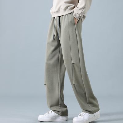 Herren neue sportliche Freizeithose Frühling und Herbst Mode vielseitige Herren Straight Wide-Leg Hose Raufbold gutaussehend Drapierung locker Sweatpants