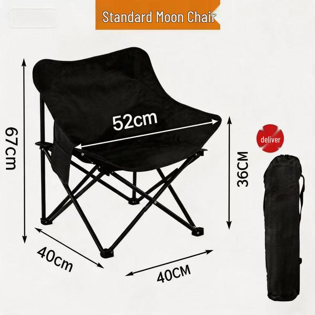 Folding Moon Chair: Beach, Camping, Picnic & Fishing Stool with Backrest