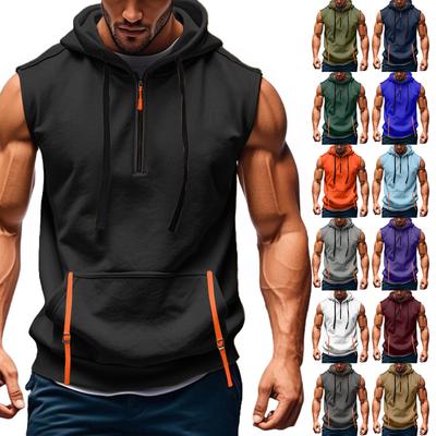 Men's Vest, Waistcoat, Casual Hooded Vest And Pullover