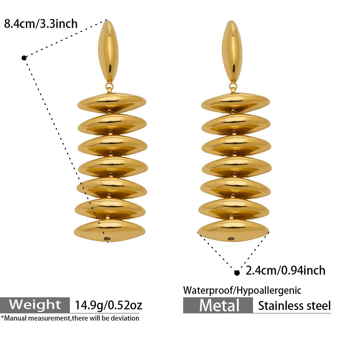 Stainless Steel Beaded Long Earrings Women s Exaggerated Punk Earrings New Party Jewelry Accessories Gift For Friends
