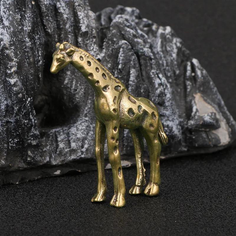 Giraffe Copper Ornaments Antique Bronze Artifacts Animal Decorations Tea Pet Handles Handicrafts