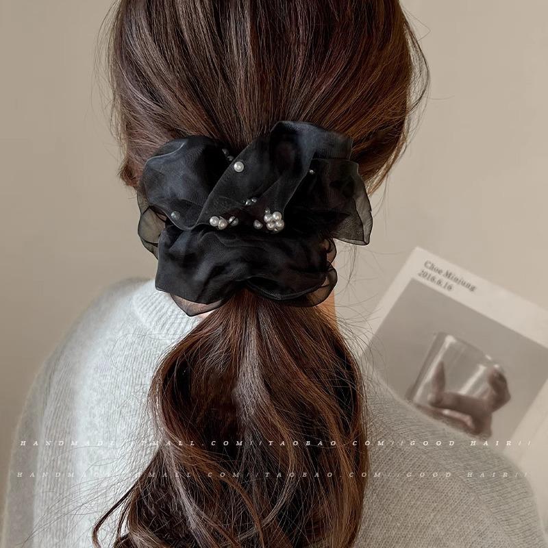 Große Perle Organza Dickdarm Haarband Einfaches Stirnband High-End Kopfblume Kopfschmuck Haarschmuck Kopfring Frauen