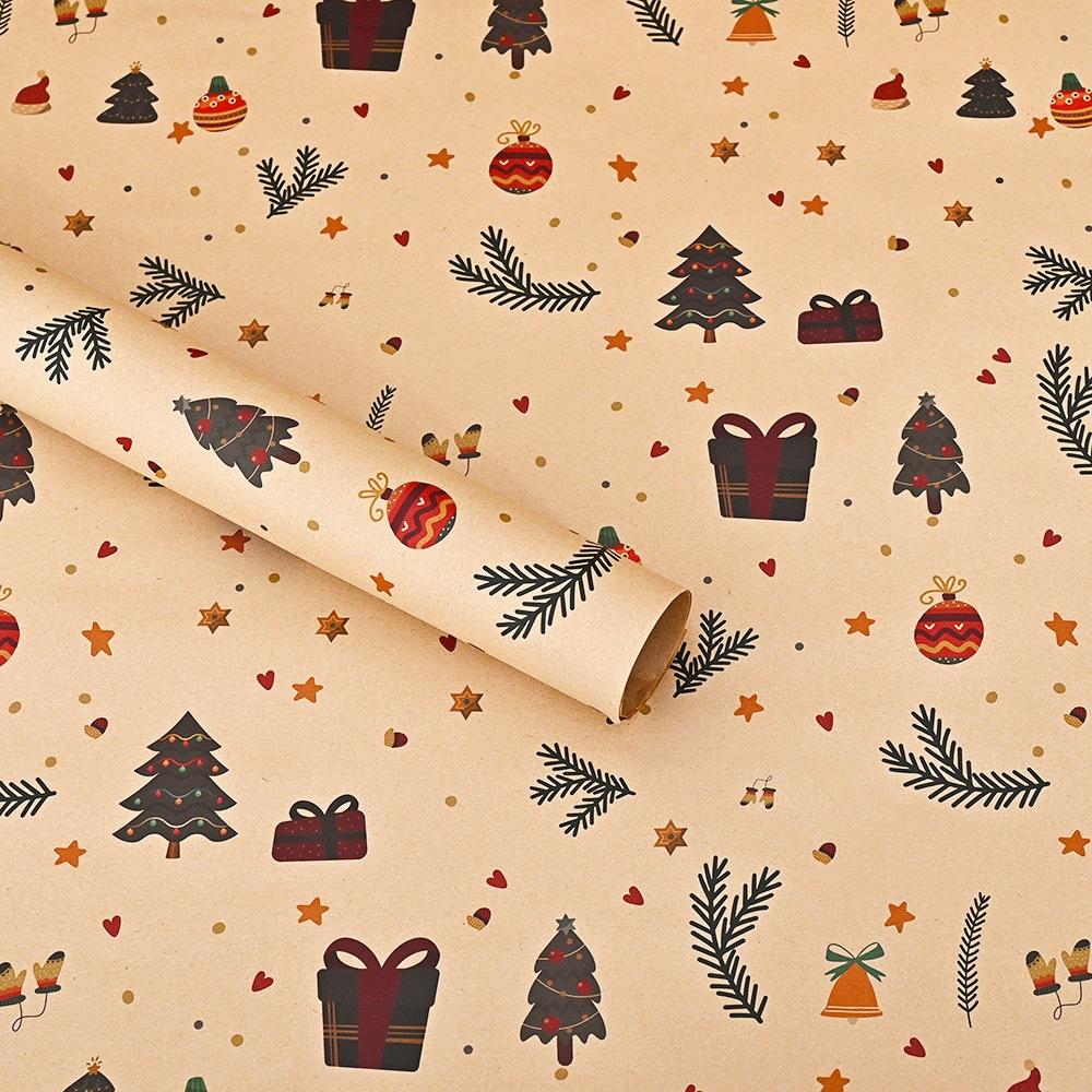 10pcs, Christmas Wrapping Paper Roll-74*50cm-Perfect for Holiday Gifts,Party Decorations,Festive Packaging,Christmas Decorations