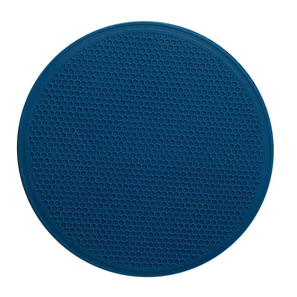 Insulation Pad Silicone Honeycomb Pattern Heat Resistant Eco Friendly Safe 30cm Pot Mat for Cups Bowls Plates Navy Blue