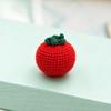Hand-Knitted Apple & Persimmon Holiday Keychain Pendant