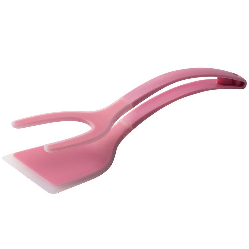 2-in-1 Silicone Spatula Clip Steak Spatula Non-slip Anti-scald Food Clip Kitchen Fry Fish Spatula Omelette Clip Flip
